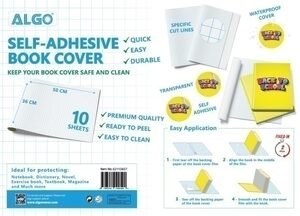 BOOK COVER 50*36 CM TRANSPARENT 10 FEUILLES