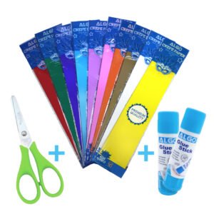 Pack Loisirs Créatifs : Papier Crépon + Ciseaux + Colle stick
