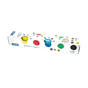 Boîte 6 pots 40 ml peinture au doigt couleurs basiques