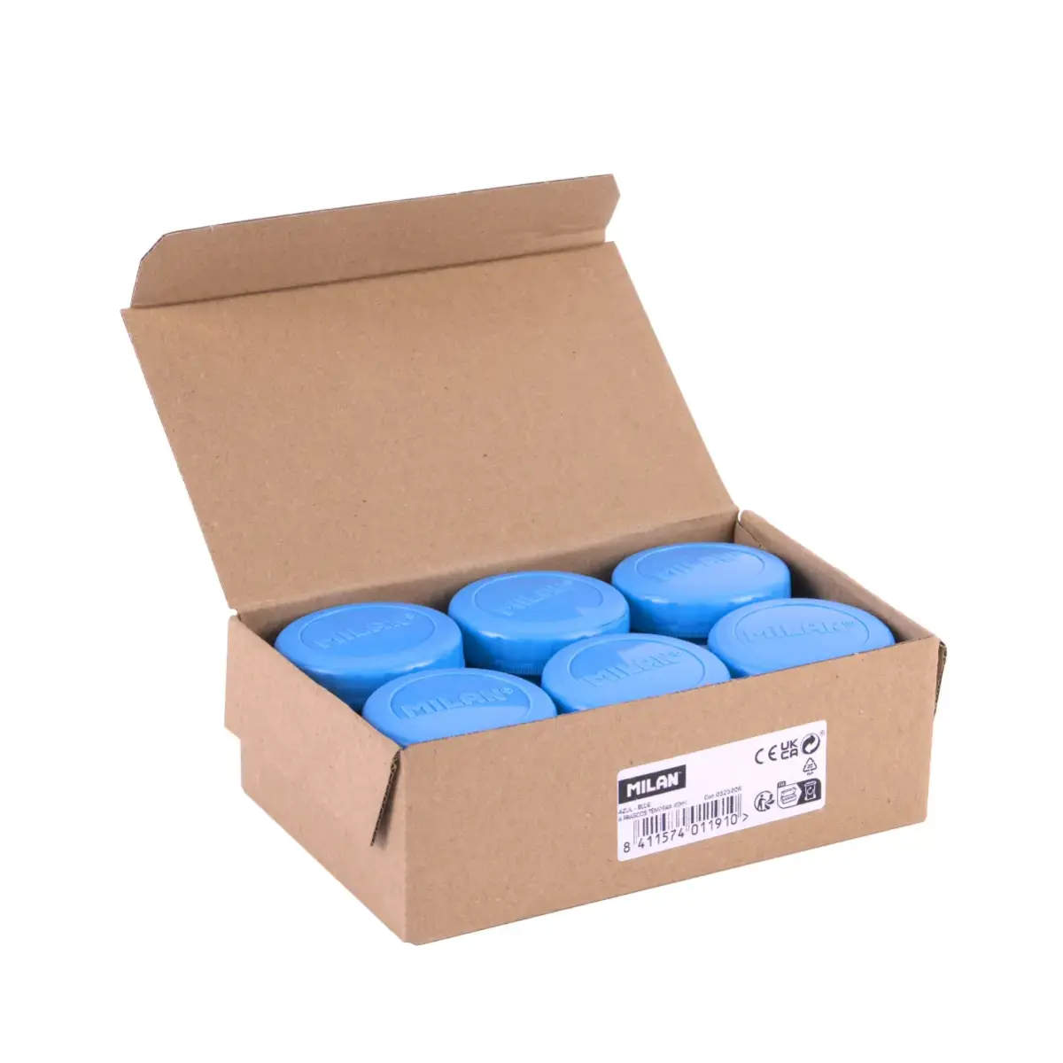 Boîte 6 pots de gouache 40 ml bleu cyan