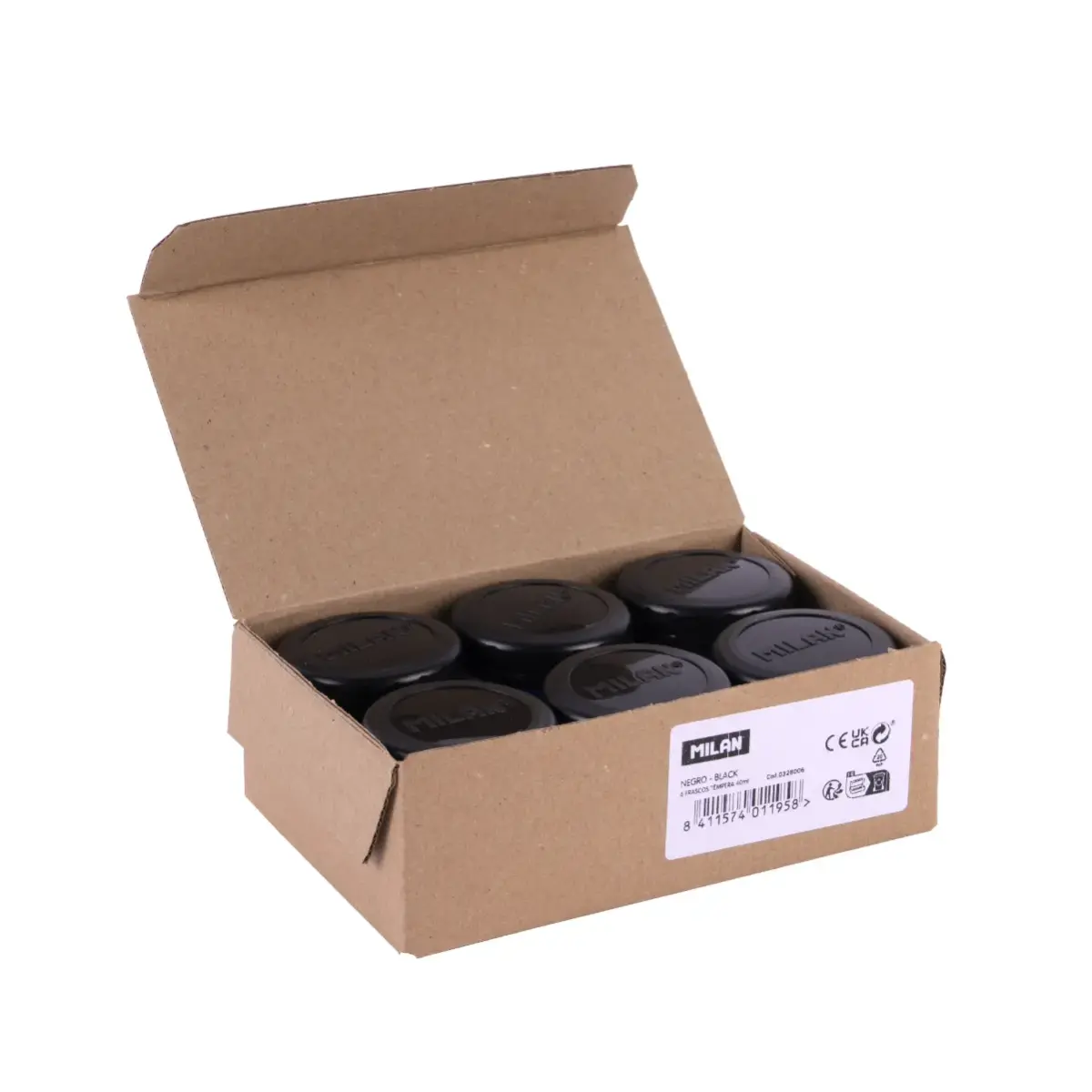 Boîte 6 pots de gouache 40 ml noir