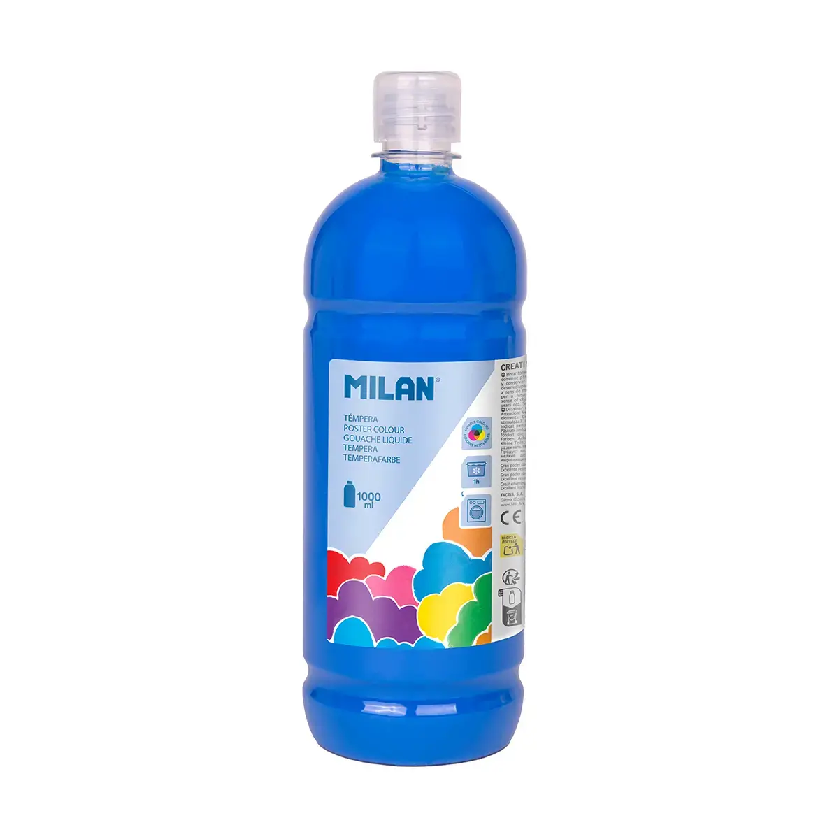 Bouteille gouache 1000 ml bleu cyan