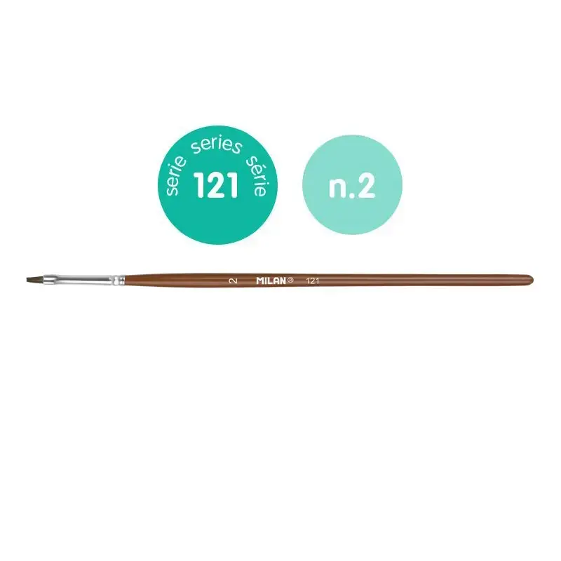 Sachet 12 pinceaux scolaires plats série 121 nº 2