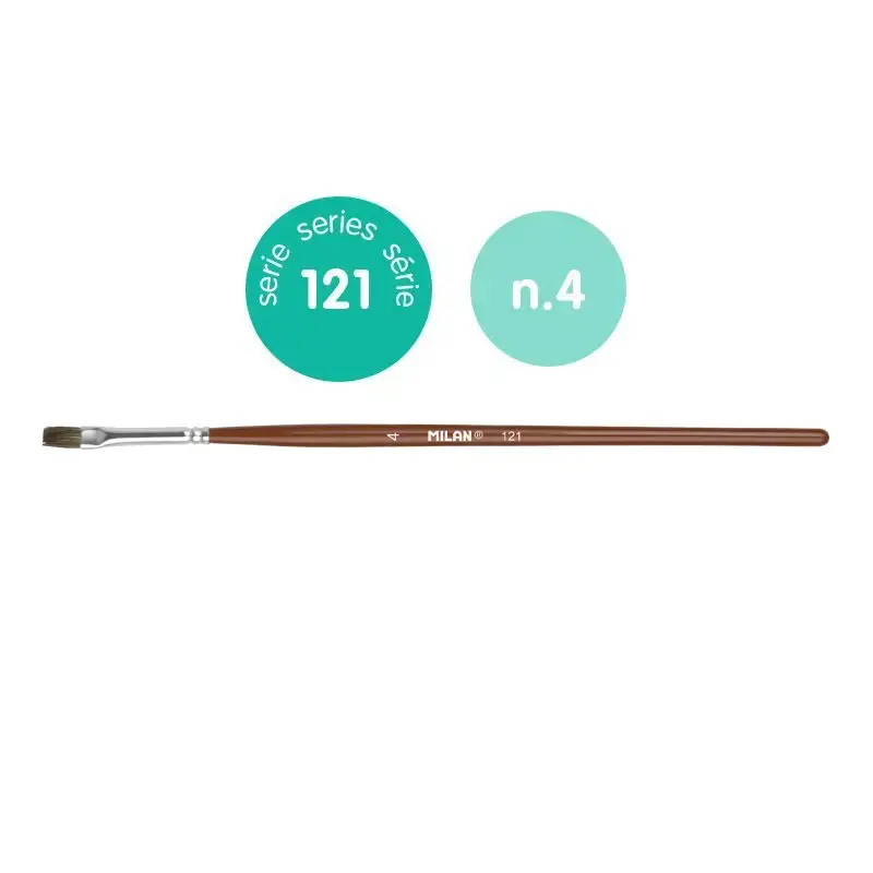 Sachet 12 pinceaux scolaires plats série 121 nº 4