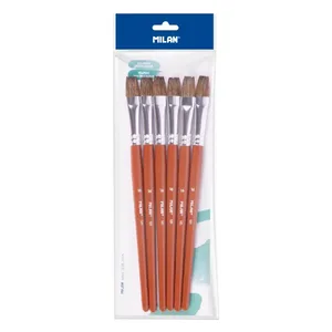 Sachet 6 pinceaux scolaires plats série 121 nº 16