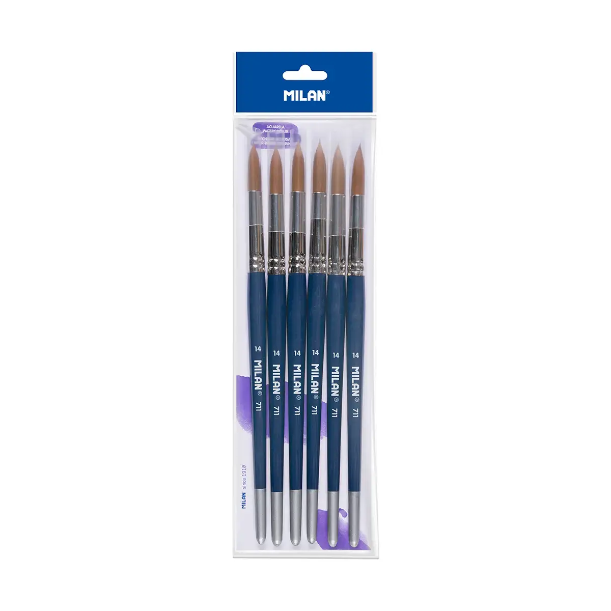 Sachet 6 pinceaux 'Fine Selection' ronds manche court série 711 nº 14