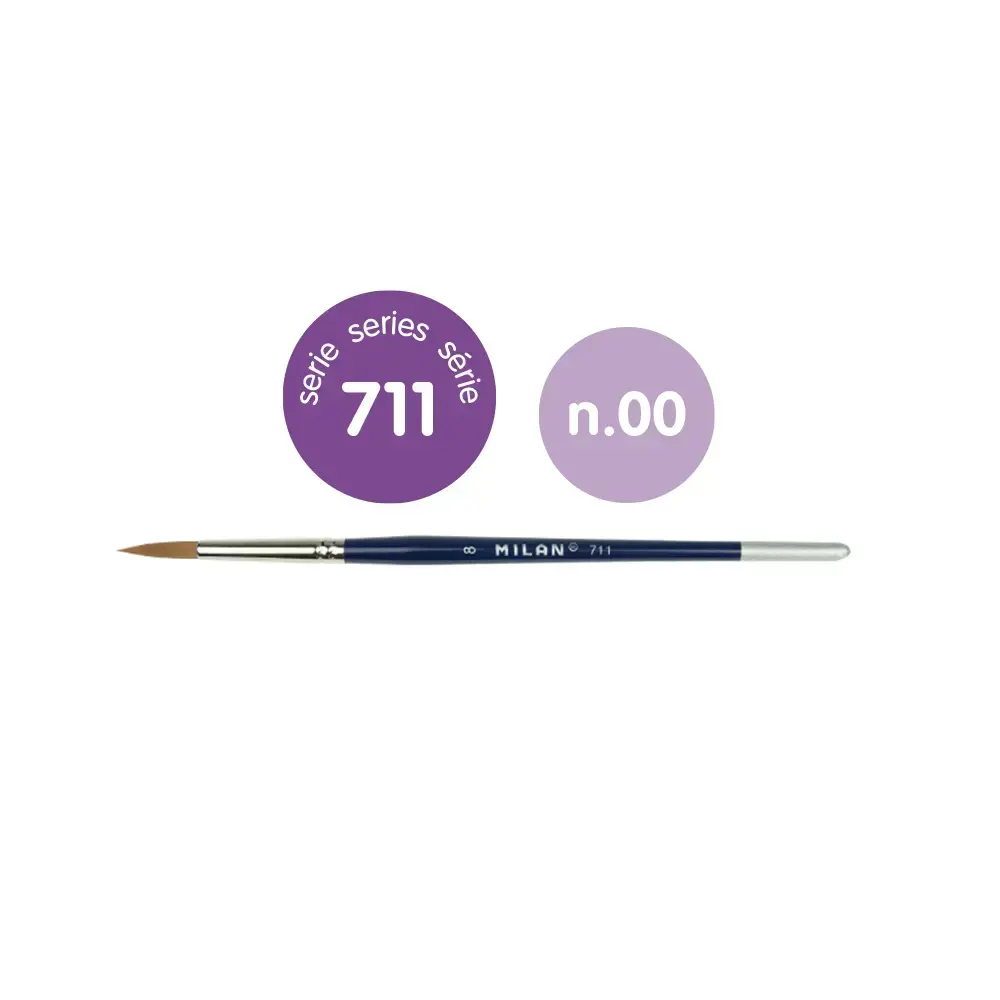Sachet 6 pinceaux 'Fine Selection' ronds manche court série 711 nº 00