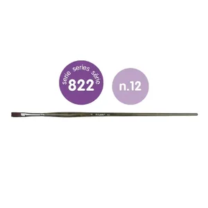 Sachet 6 pinceaux poils synthétiques plats à manche ergonomique série 822 nº 12