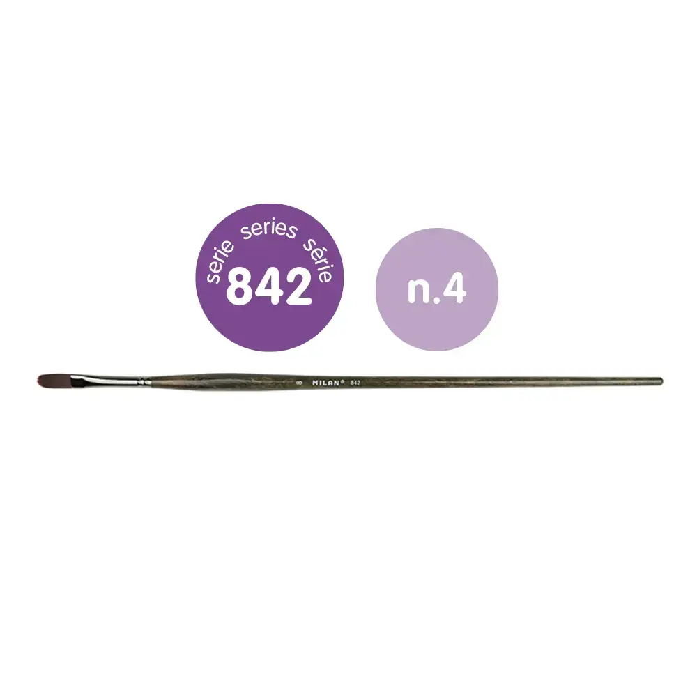 Sachet 6 pinceaux poils synthétiques langue de chat à manche ergonomique série 842 nº 4