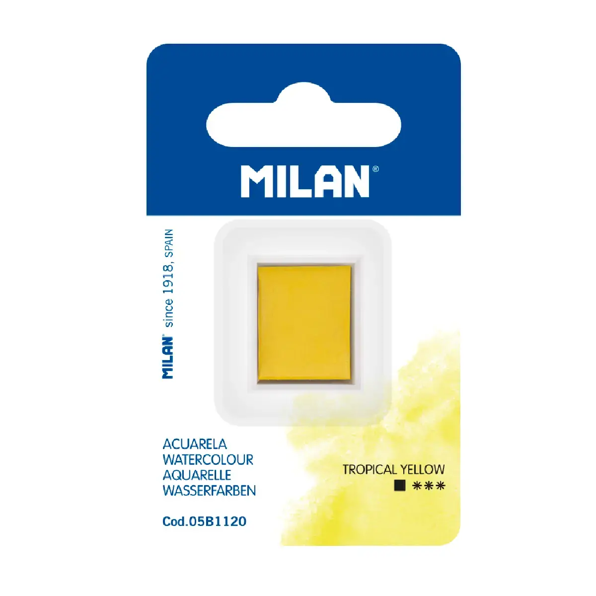 Recharge aquarelle demi-godet MILAN Art, jaune citron