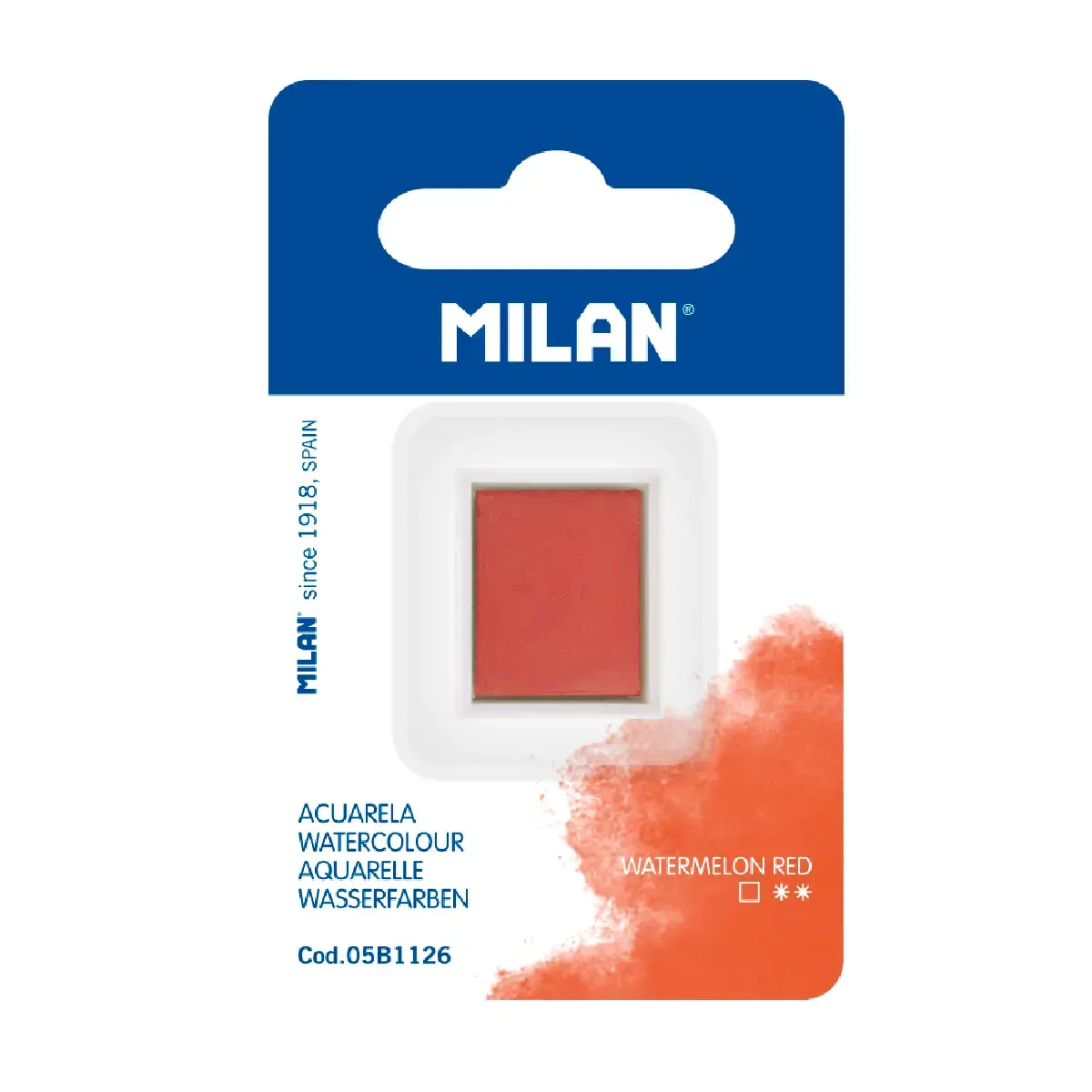 Recharge aquarelle demi-godet MILAN Art, rouge