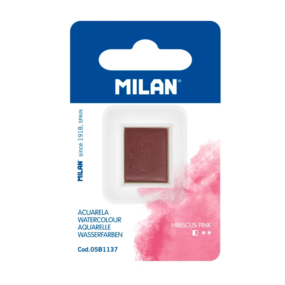 Recharge aquarelle demi-godet MILAN Art, rose hibiscus