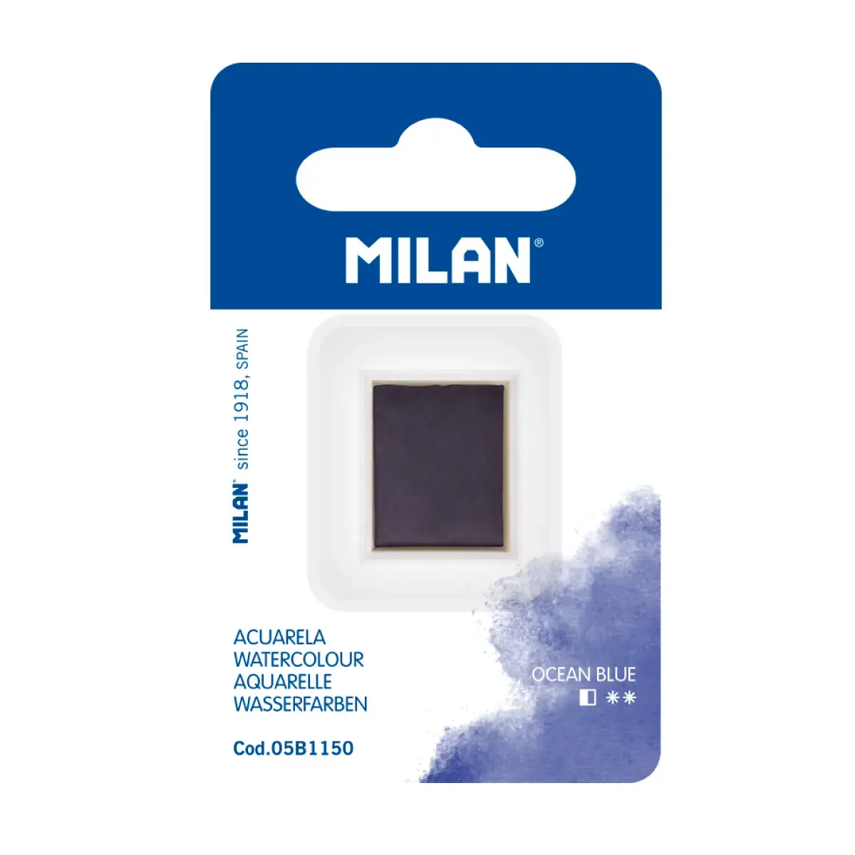 Recharge aquarelle demi-godet MILAN Art, bleu océan