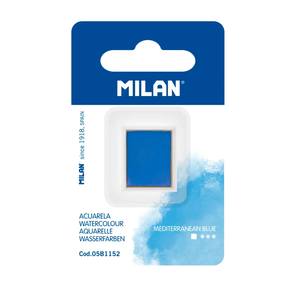 Recharge aquarelle demi-godet MILAN Art, bleu lumineux