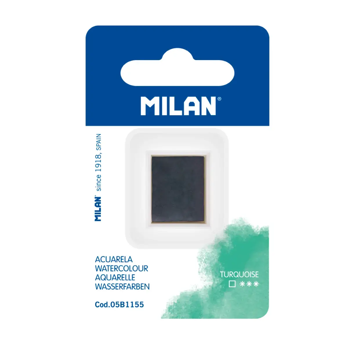 Recharge aquarelle demi-godet MILAN Art, turquoise