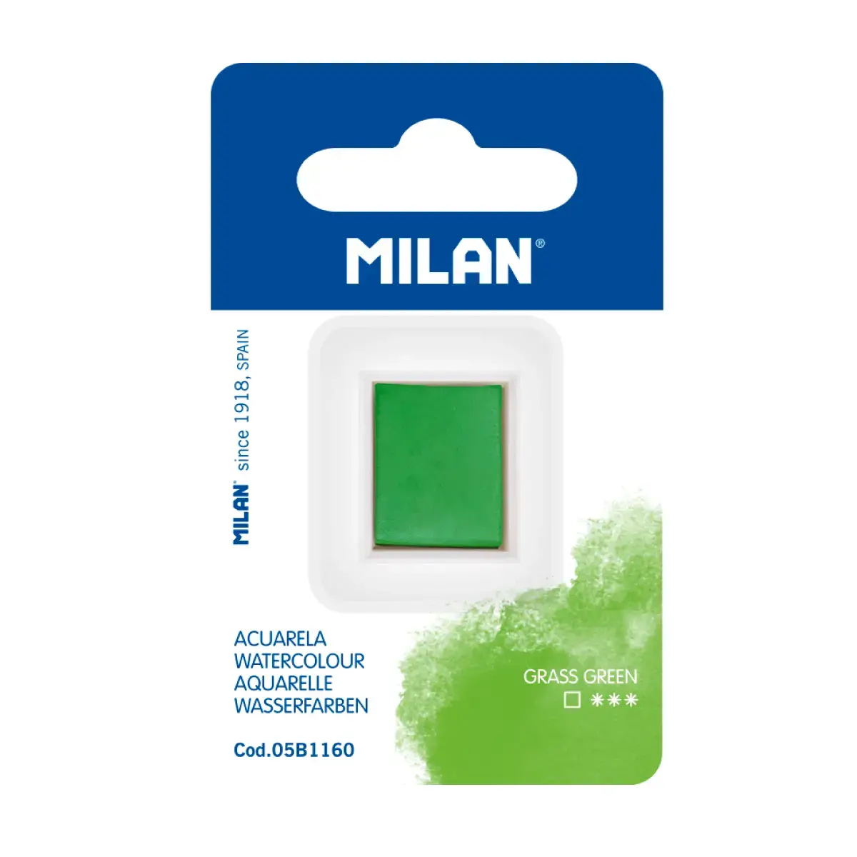 Recharge aquarelle demi-godet MILAN Art, vert clair