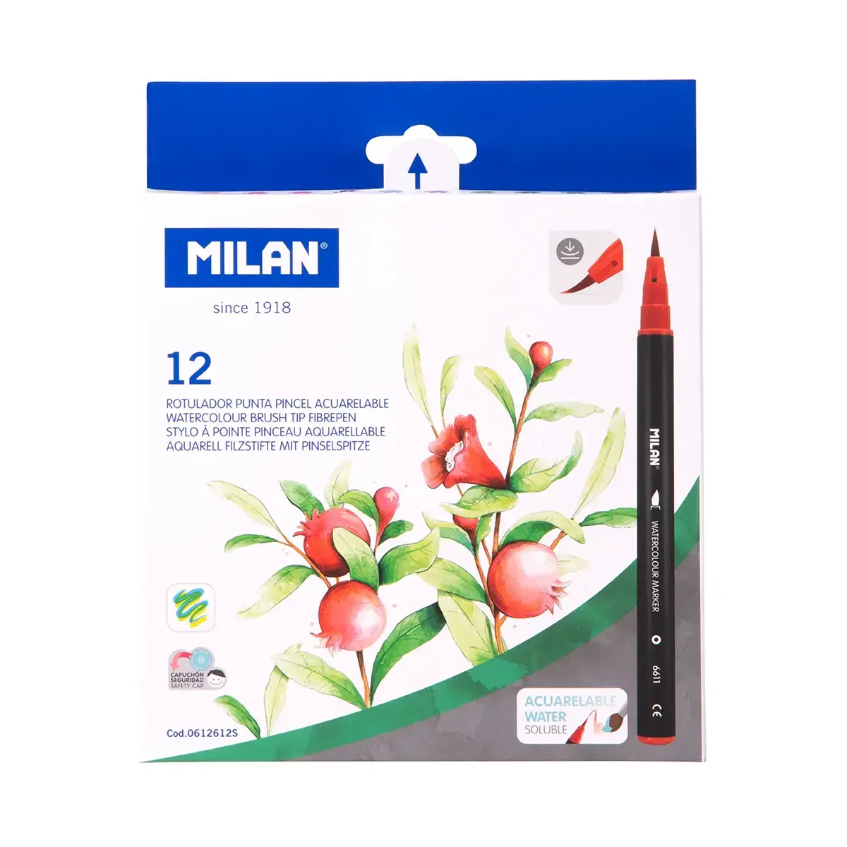 Pochette 12 feutres aquarellables pointe pinceau