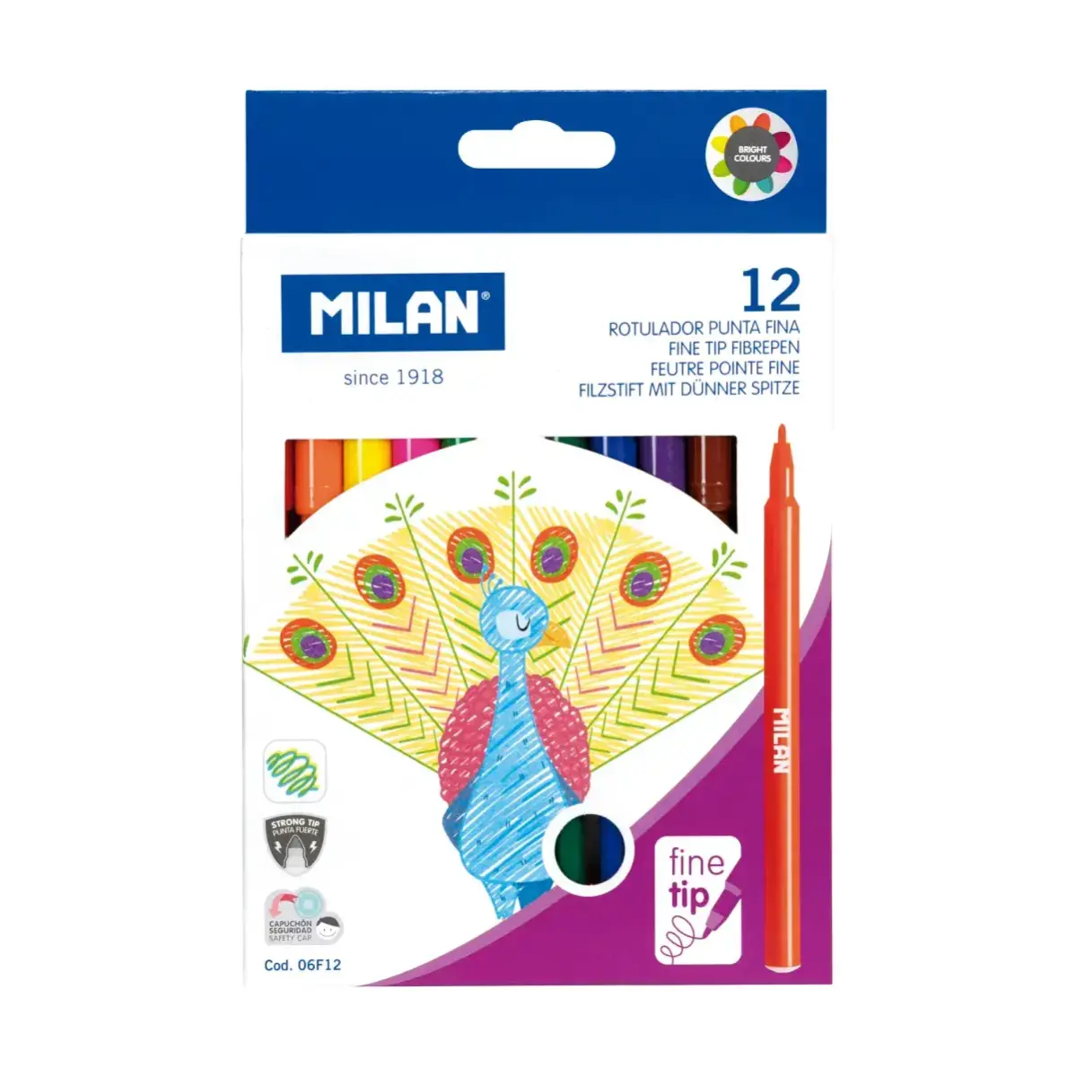 Boîte 12 feutres pointe fine (longueur 154 mm)
