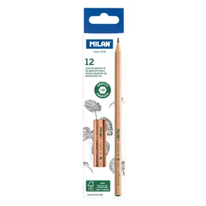 Boîte 12 crayons graphite HB hexagonaux, bois certifié FSC®