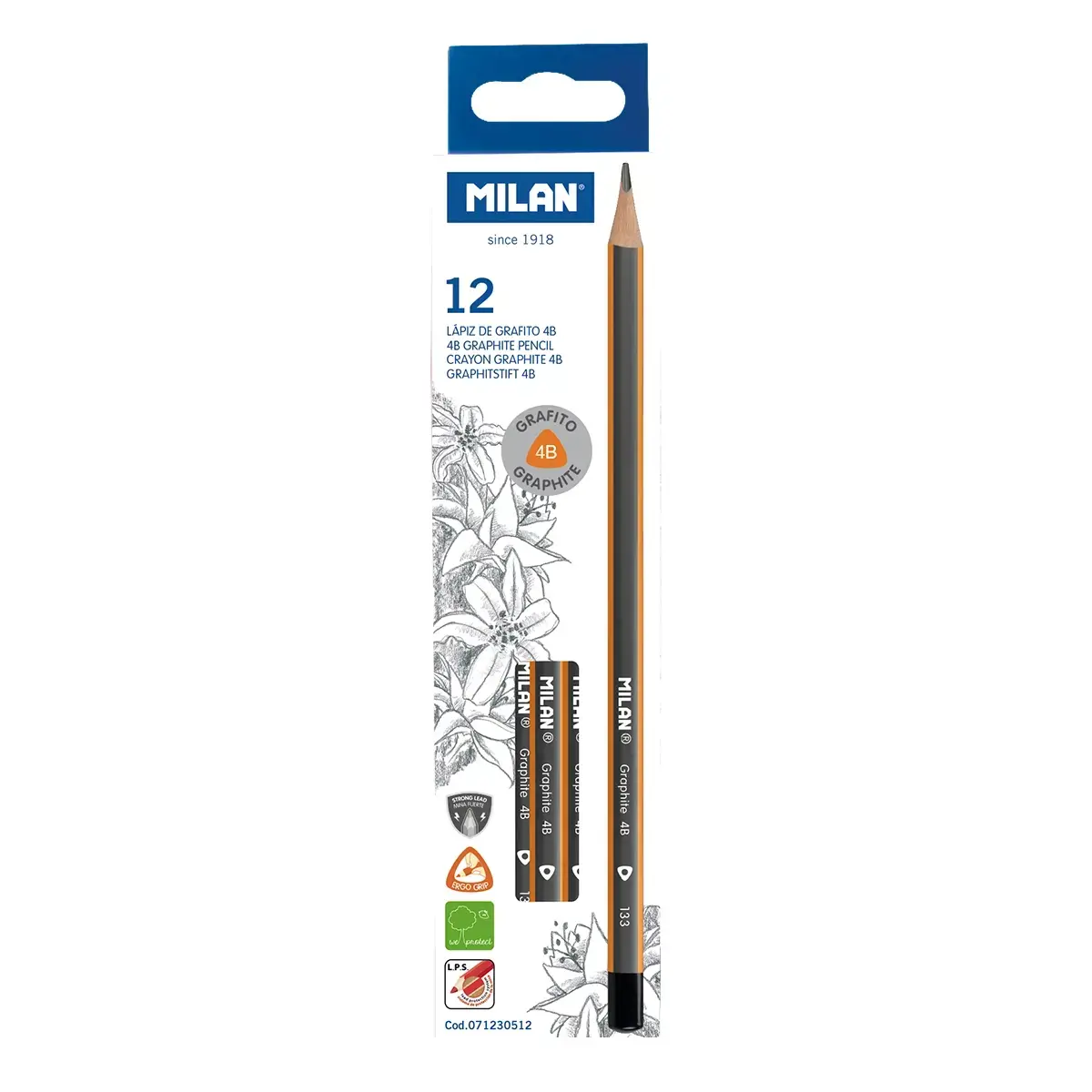 Boîte 12 crayons graphite 4B triangulaires