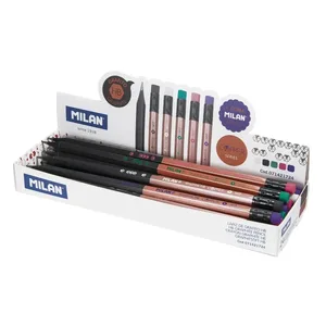 Boîte présentoir 24 crayons graphite HB ronds avec gomme, série Copper