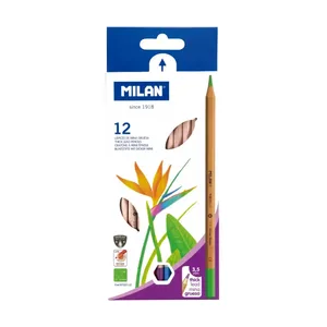 Boîte 12 crayons de couleur mine épaisse Ø 3,5 mm hexagonaux