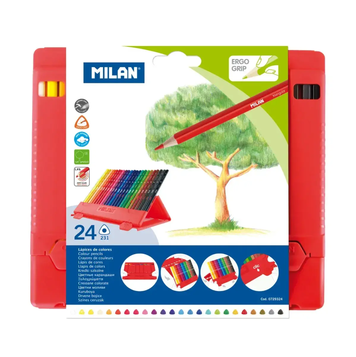 Flexibox 24 crayons de couleur triangulaires