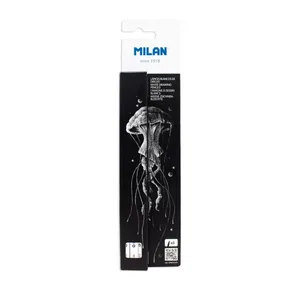 Boîte 3 crayons à dessin blancs mine épaisse MILAN Art, Ø 4 mm