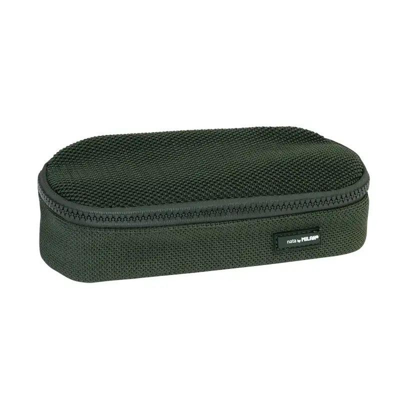 Trousse ovale Knit vert kaki