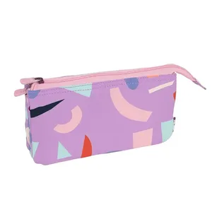 Trousse 5 compartiments série spéciale Fun Animals violet