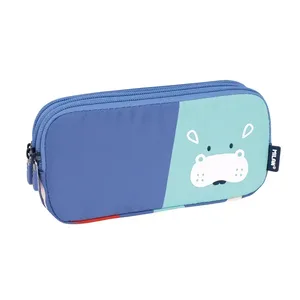 Trousse 3 compartiments série spéciale Fun Animals bleu