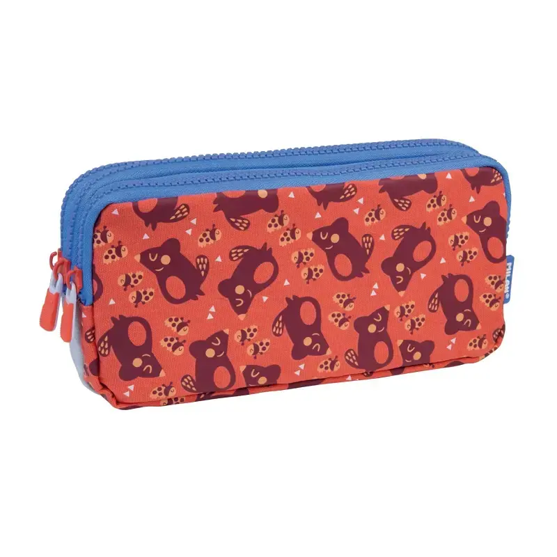 Trousse 3 fermetures éclair Net & Lit rose