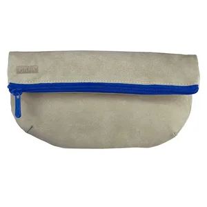 Trousse pliée Leather bleu