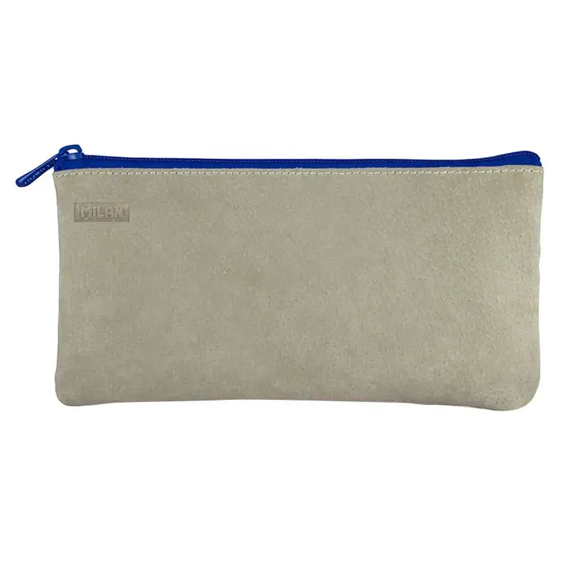 Trousse 3 compartiments Leather bleu