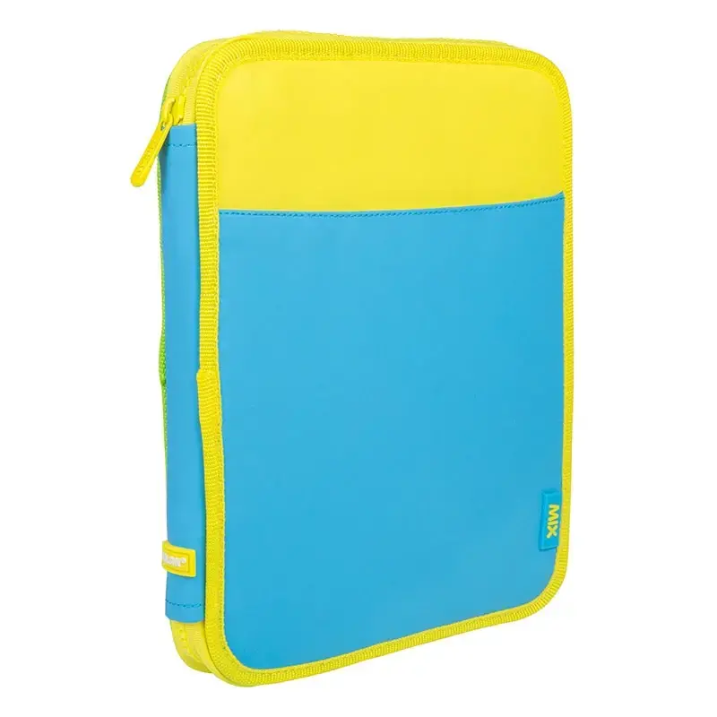 Plumier grand 1 compartiment avec contenu MAXI CAPSULE Mix bleu