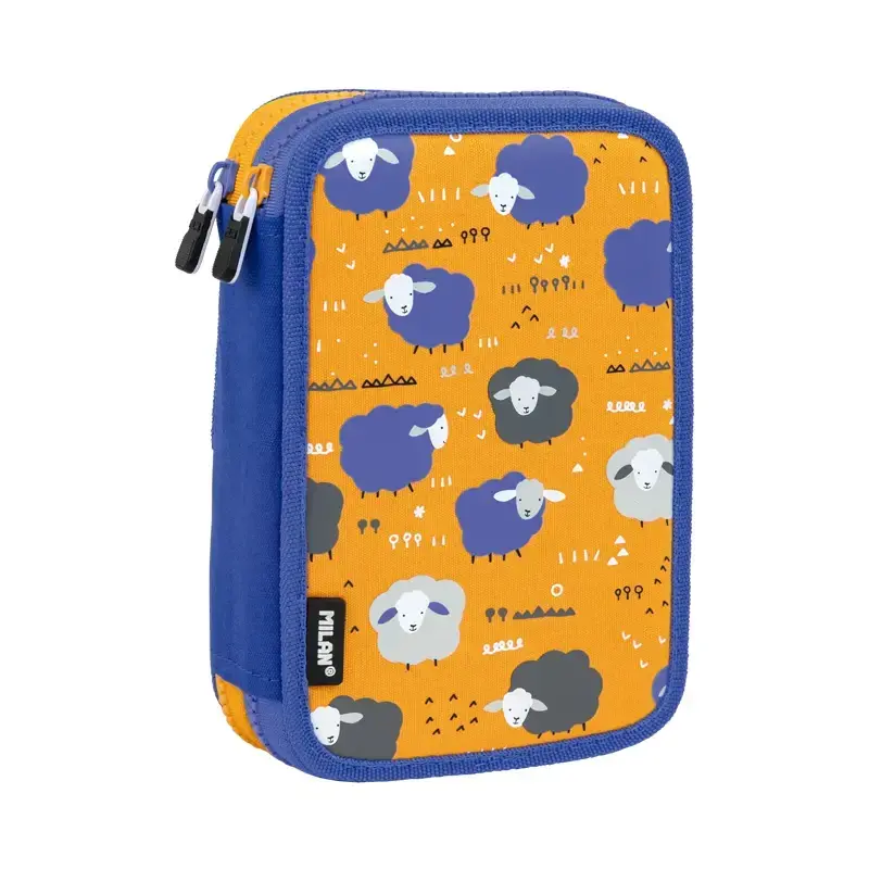 Plumier 2 compartiments avec contenu Be Wool orange