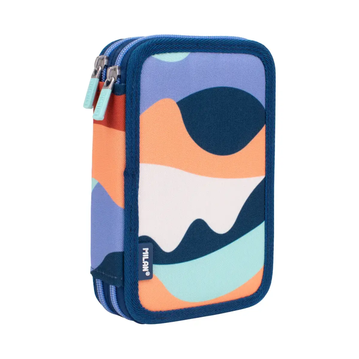 Plumier 2 compartiments avec contenu série The Fun, bleu