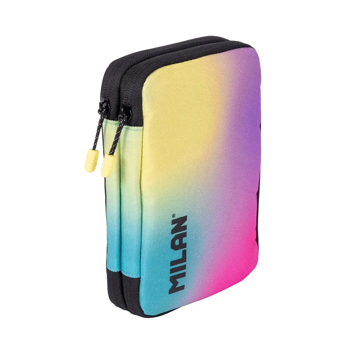 Plumier à 2 compartiments avec contenu collection Sunset, noir