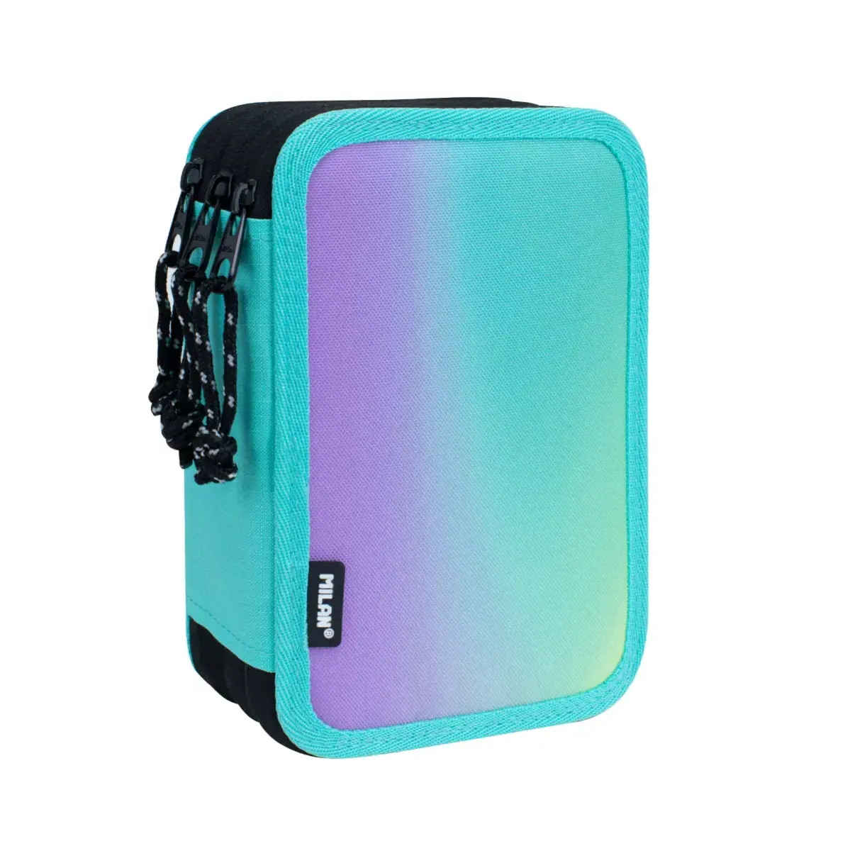 Plumier à 3 compartiments avec contenu Sunset, turquoise
