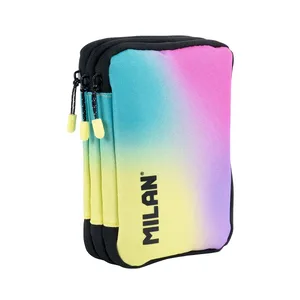 Plumier à 3 compartiments avec contenu collection Sunset, noir