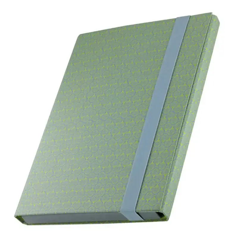 Pochette cartonnée Nature vert (élastique gris)