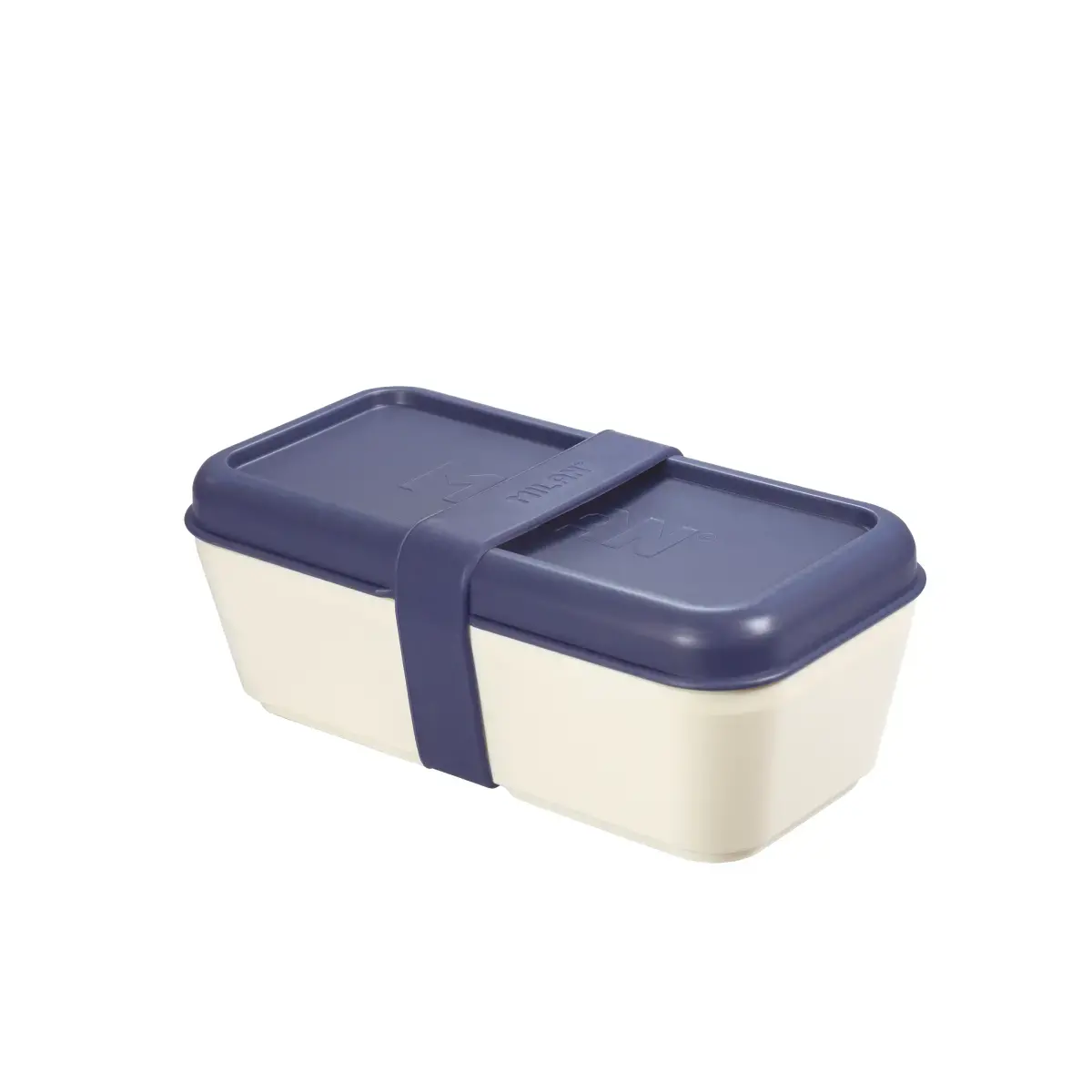 Boîte alimentaire rectangulaire 0,75 L, since 1918 collection, couvercle bleu marine