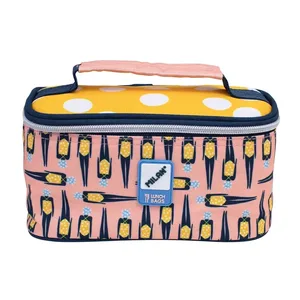 Petit sac isotherme porte-repas (1,5 L) avec 1 boîte alimentaire, série spéciale Swims 2, rose et jaune