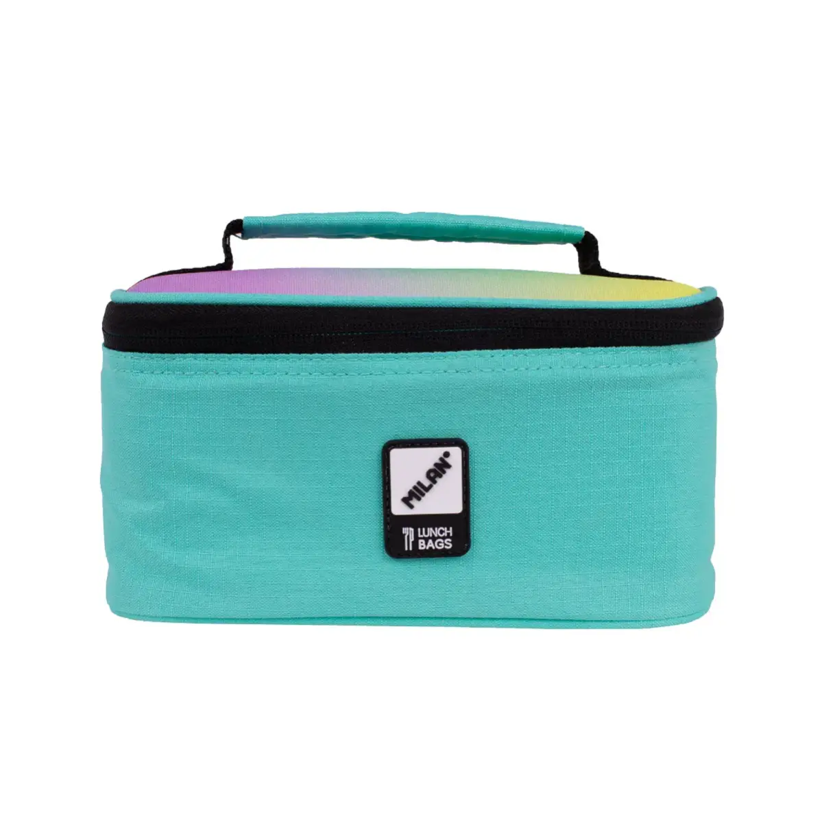 Petit sac isotherme porte-repas (1,5 L) avec 1 boîte alimentaire, série Sunset, turquoise