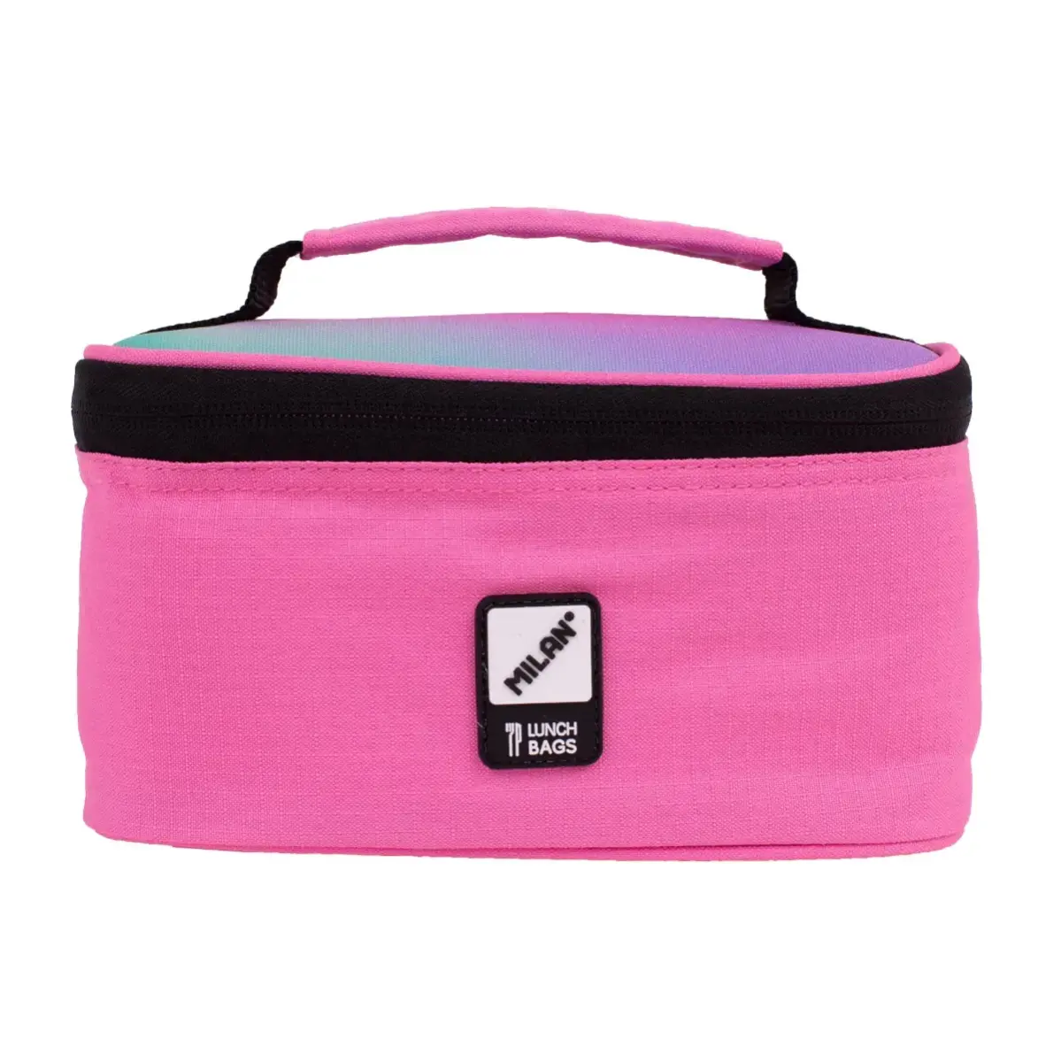 Petit sac isotherme porte-repas (1,5 L) avec 1 boîte alimentaire, série Sunset, rose