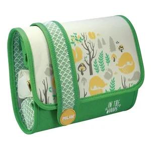 Petit cartable 3 trousses avec contenu In the Woods vert