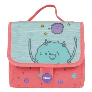 Petit cartable 2 trousses avec contenu Mimo rose
