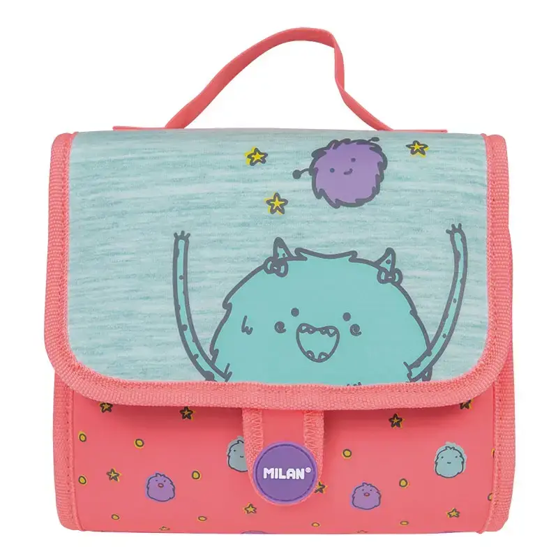 Petit cartable 2 trousses avec contenu Mimo rose