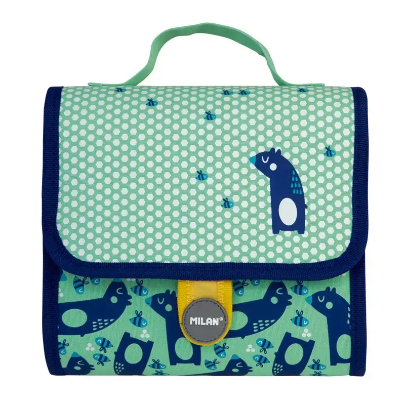 Petit cartable 2 trousses avec contenu Net & Lit vert