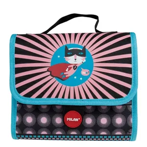 Petit cartable 2 trousses avec contenu Super Heroes rose